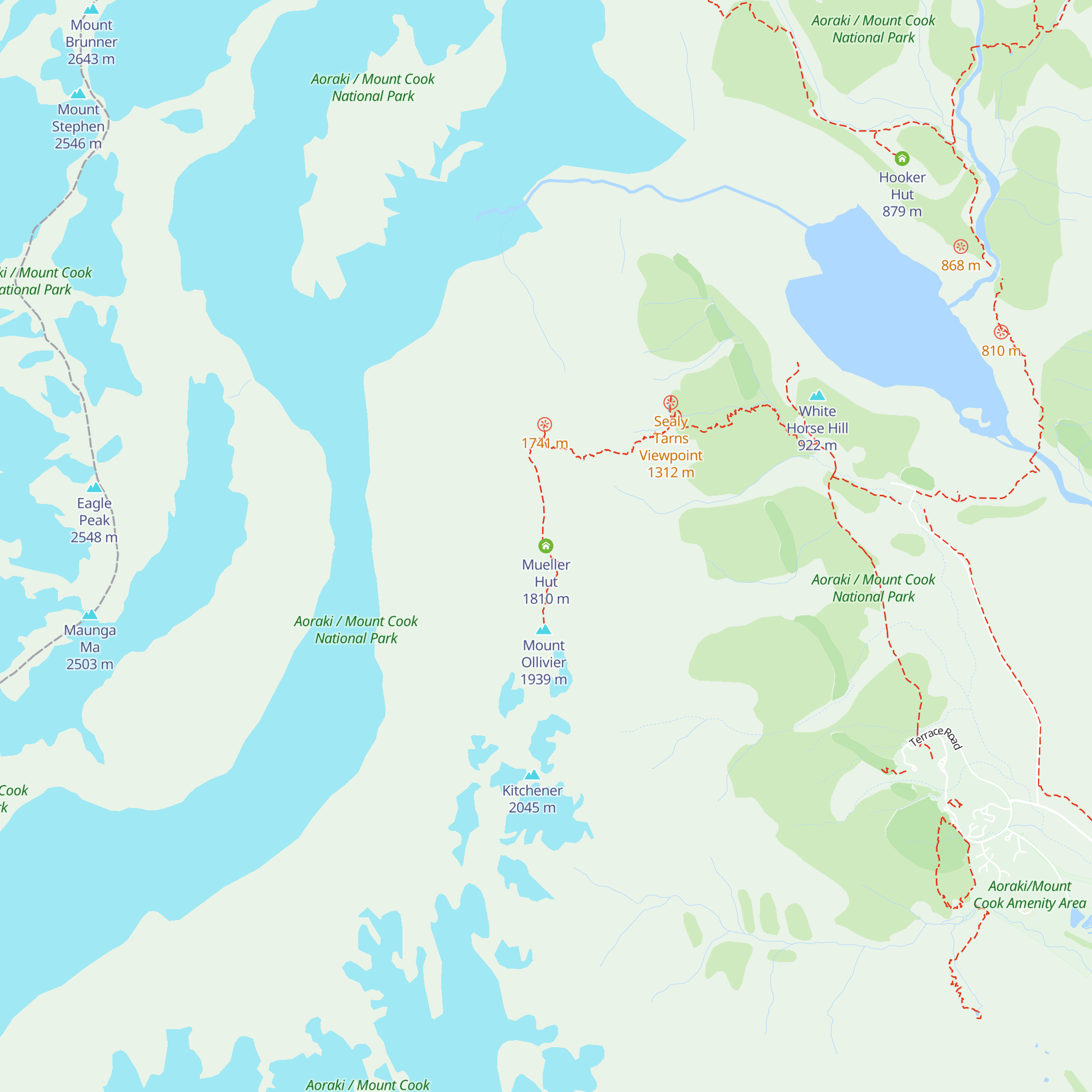 Mueller Hut map