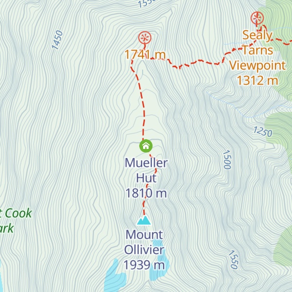 Map of Mueller Hut