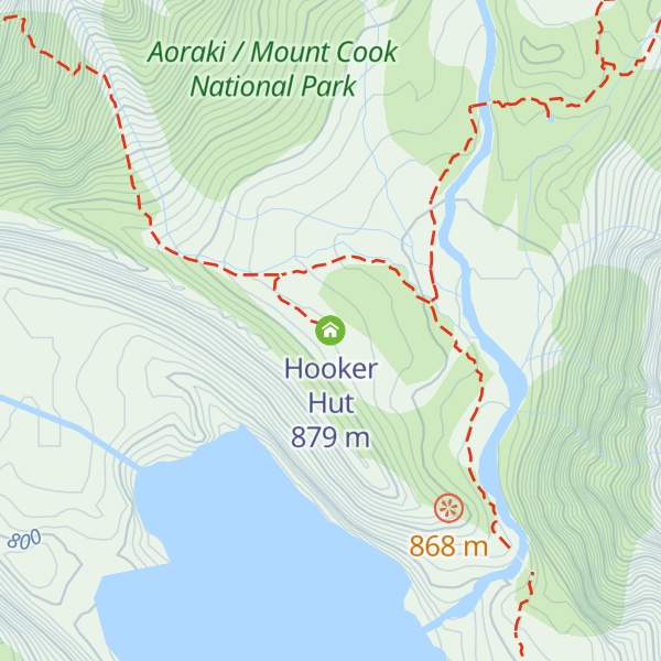Map of Hooker Hut