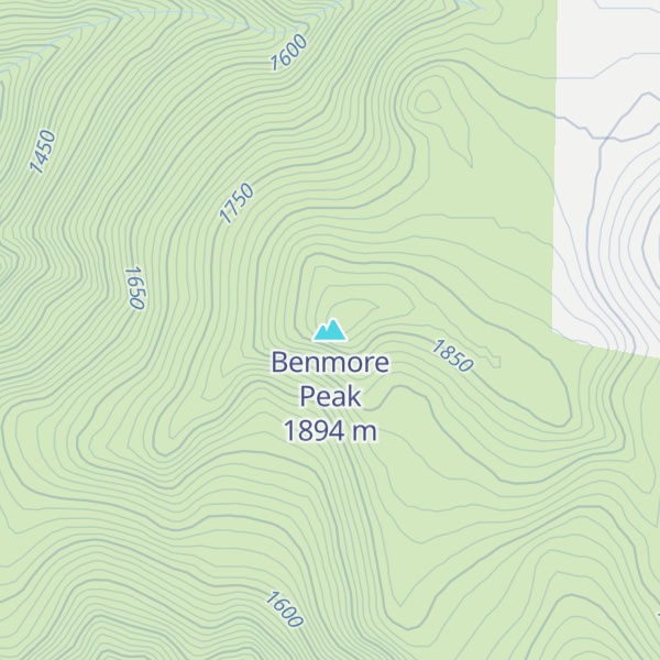 Map of Benmore Peak