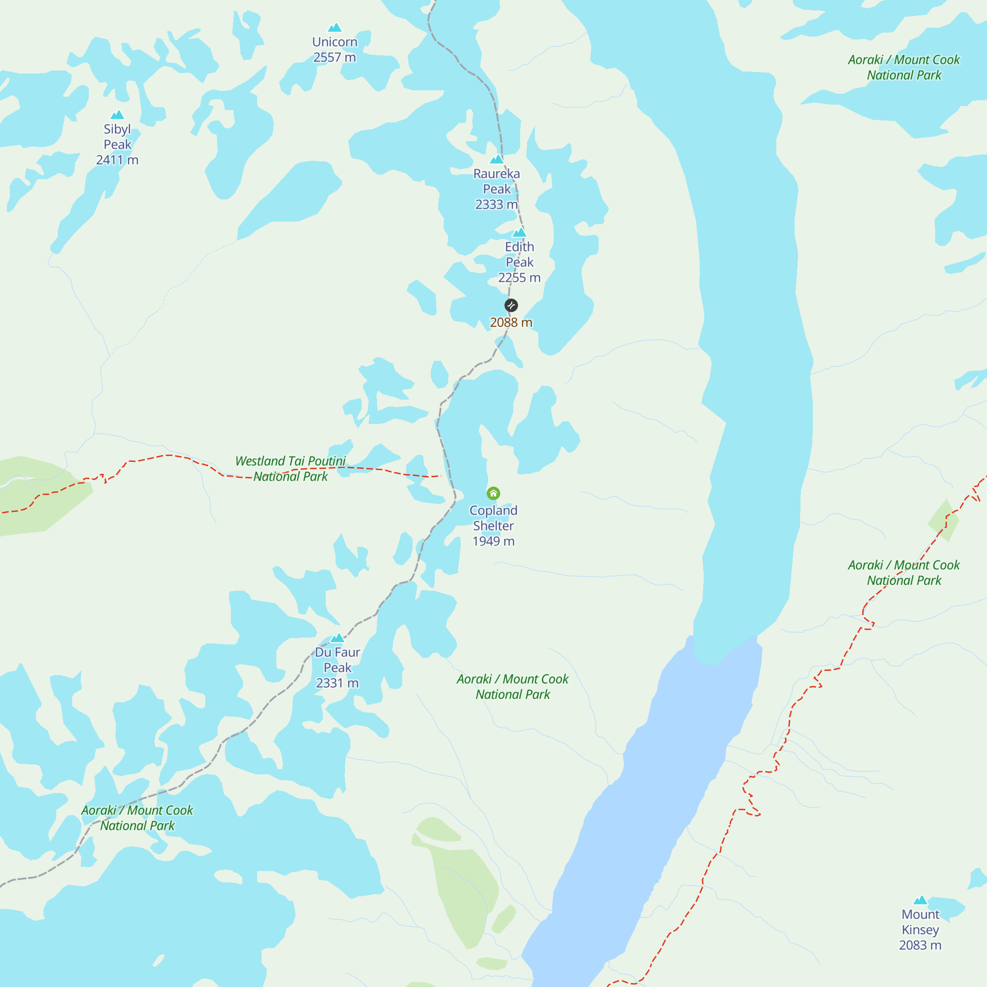 Copland Shelter map