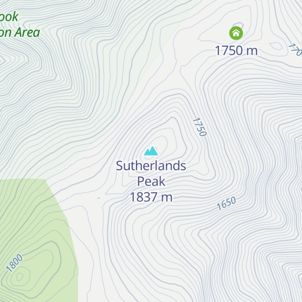Map of Sutherlands Peak