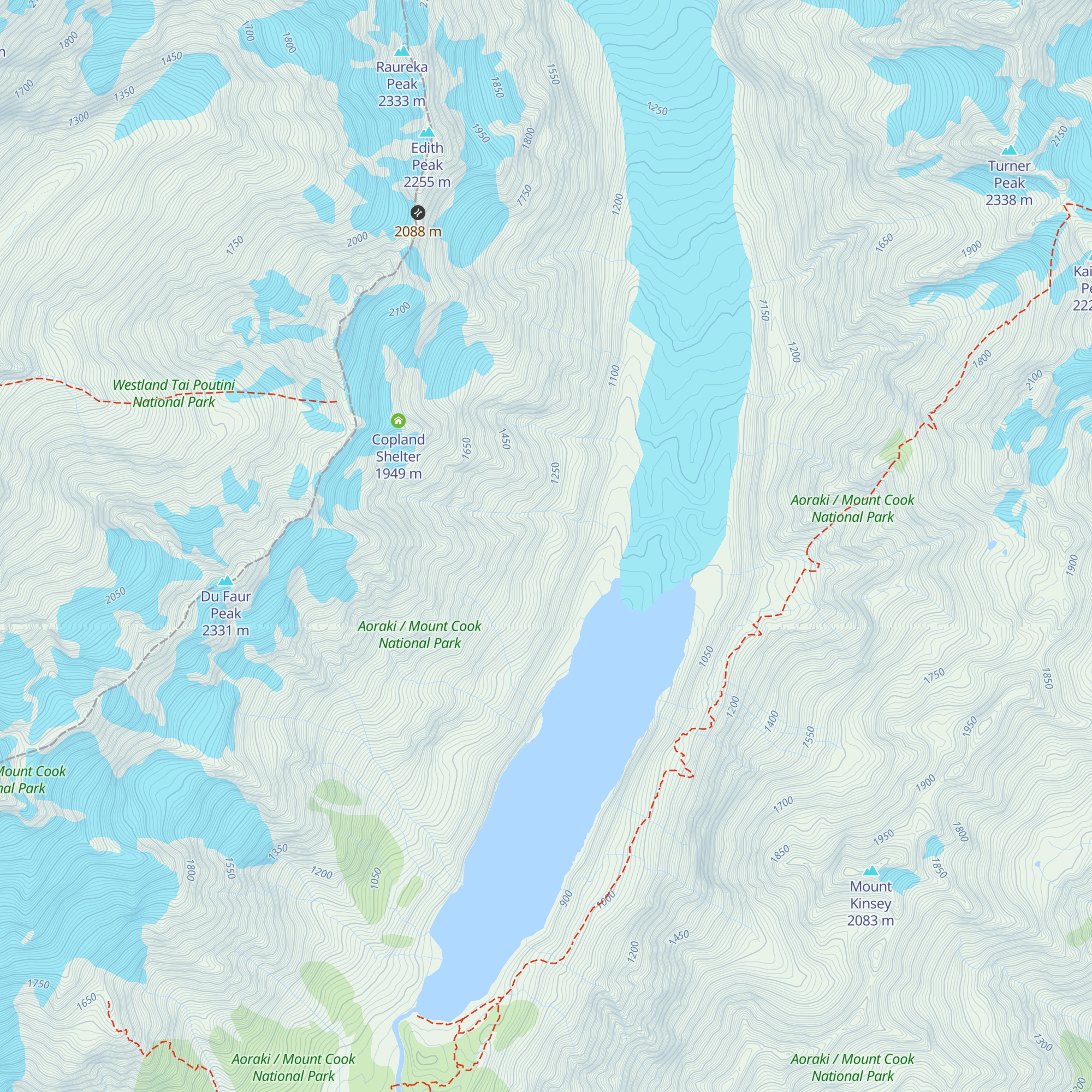 Hooker Hut (removed) map