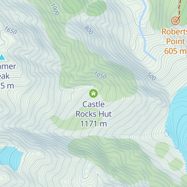 Map of Castle Rocks Hut