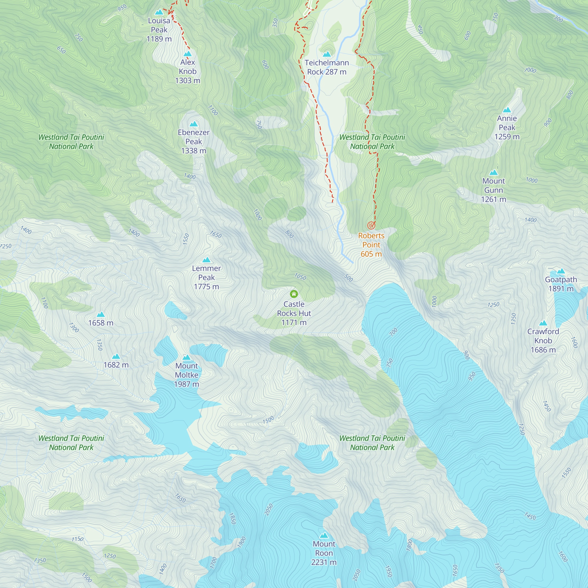 Castle Rocks Hut map