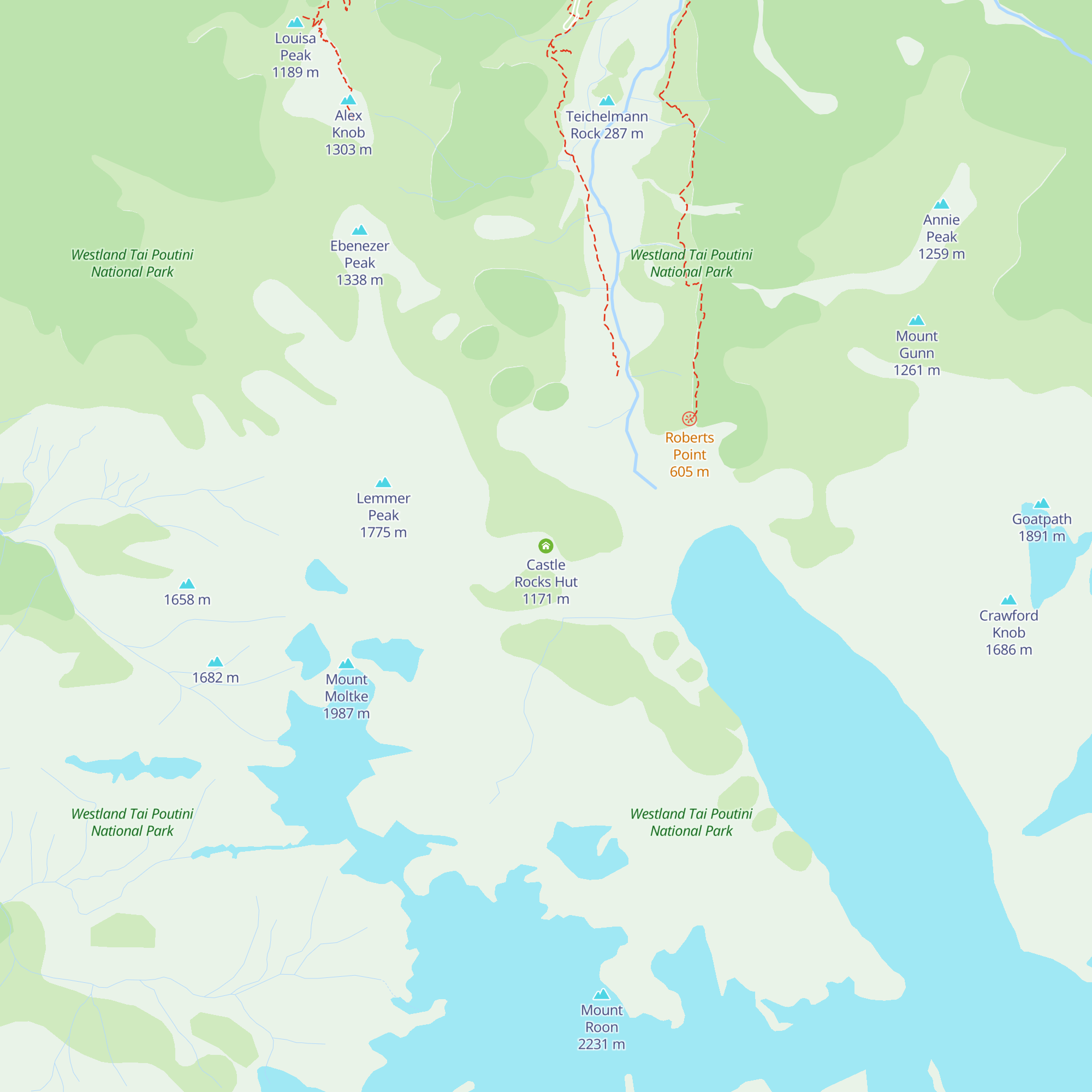 Castle Rocks Hut map
