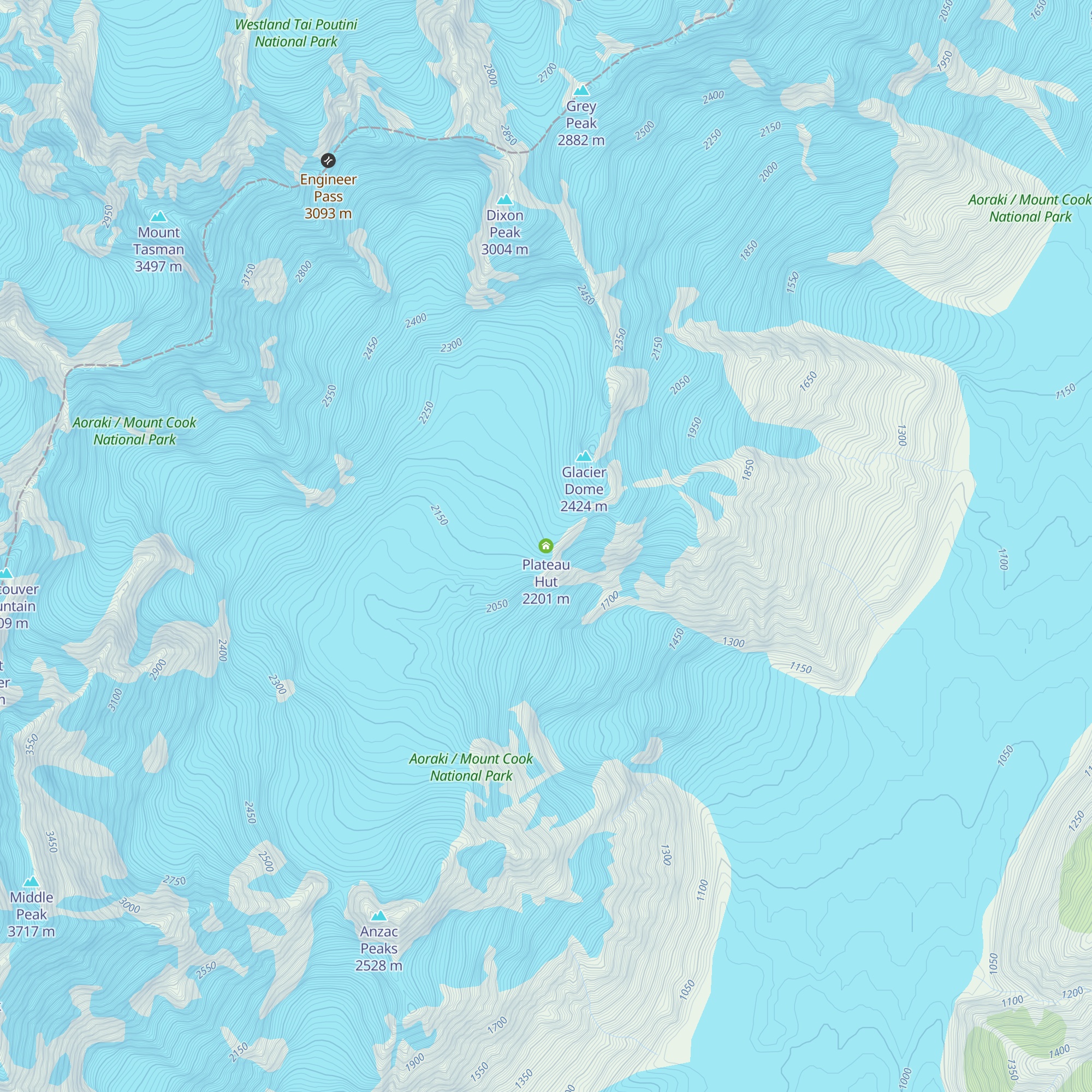 Plateau Hut map