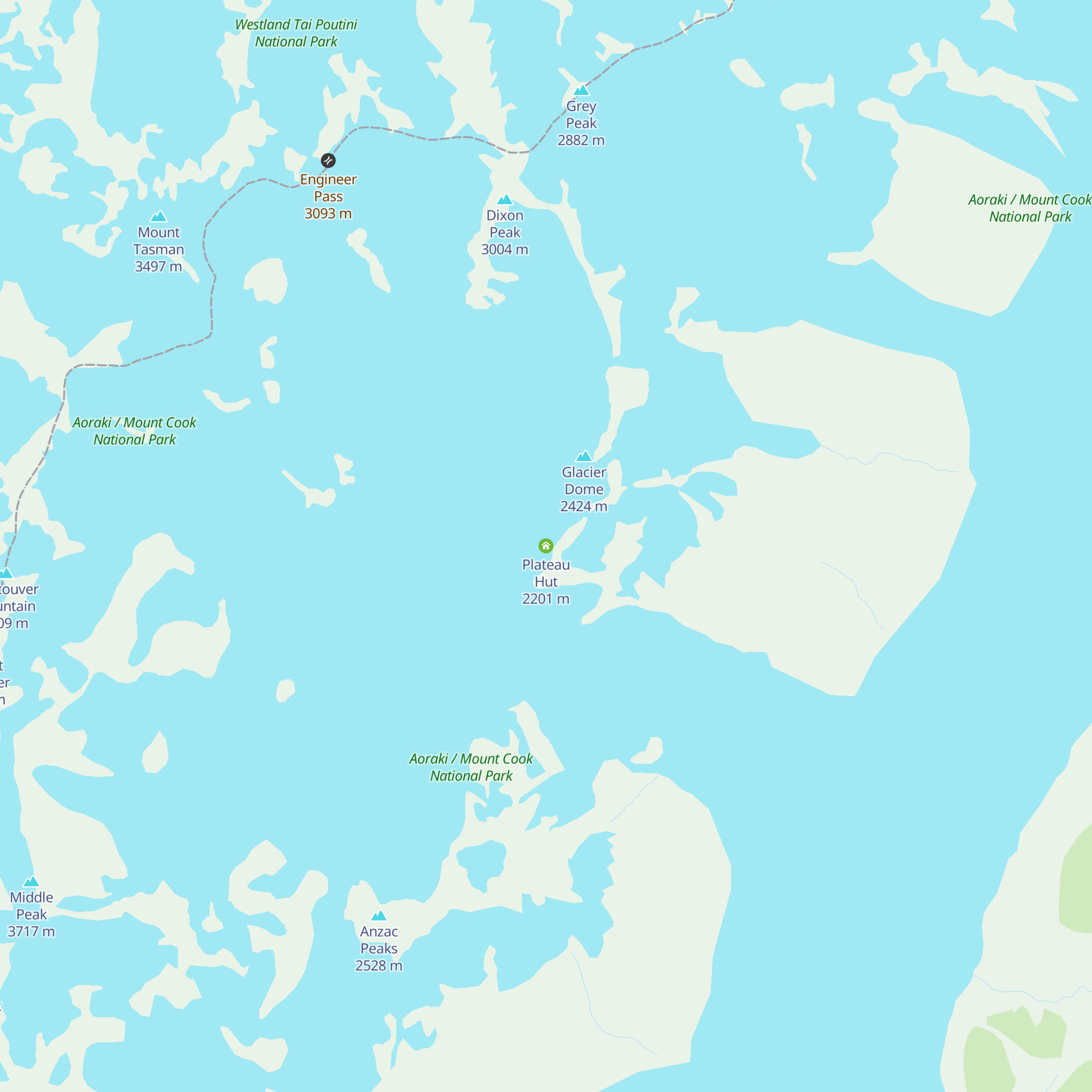 Plateau Hut map