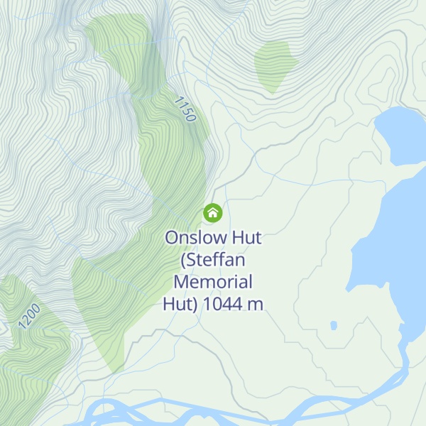 Map of Onslow Hut (Steffan Memorial Hut)