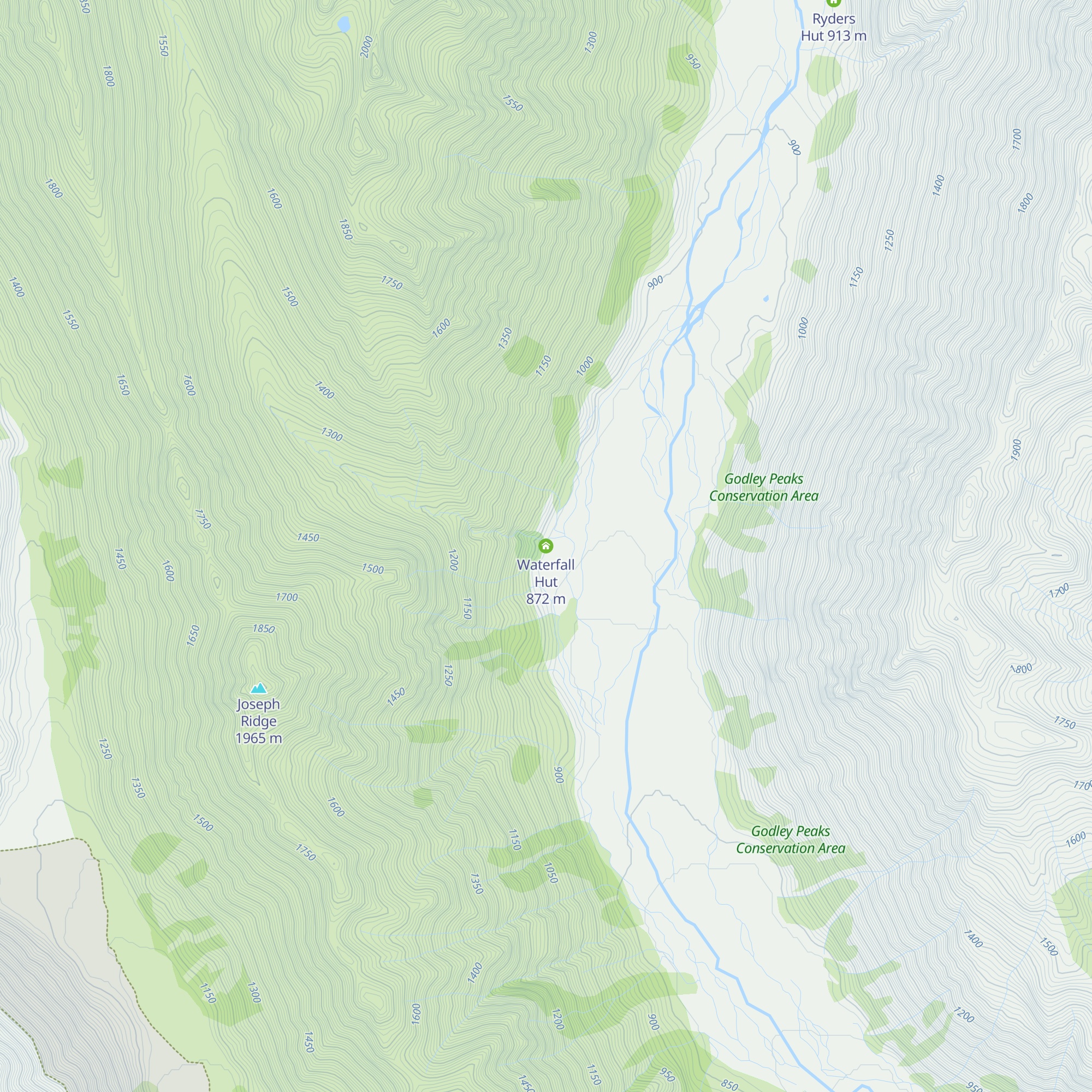 Waterfall Hut map