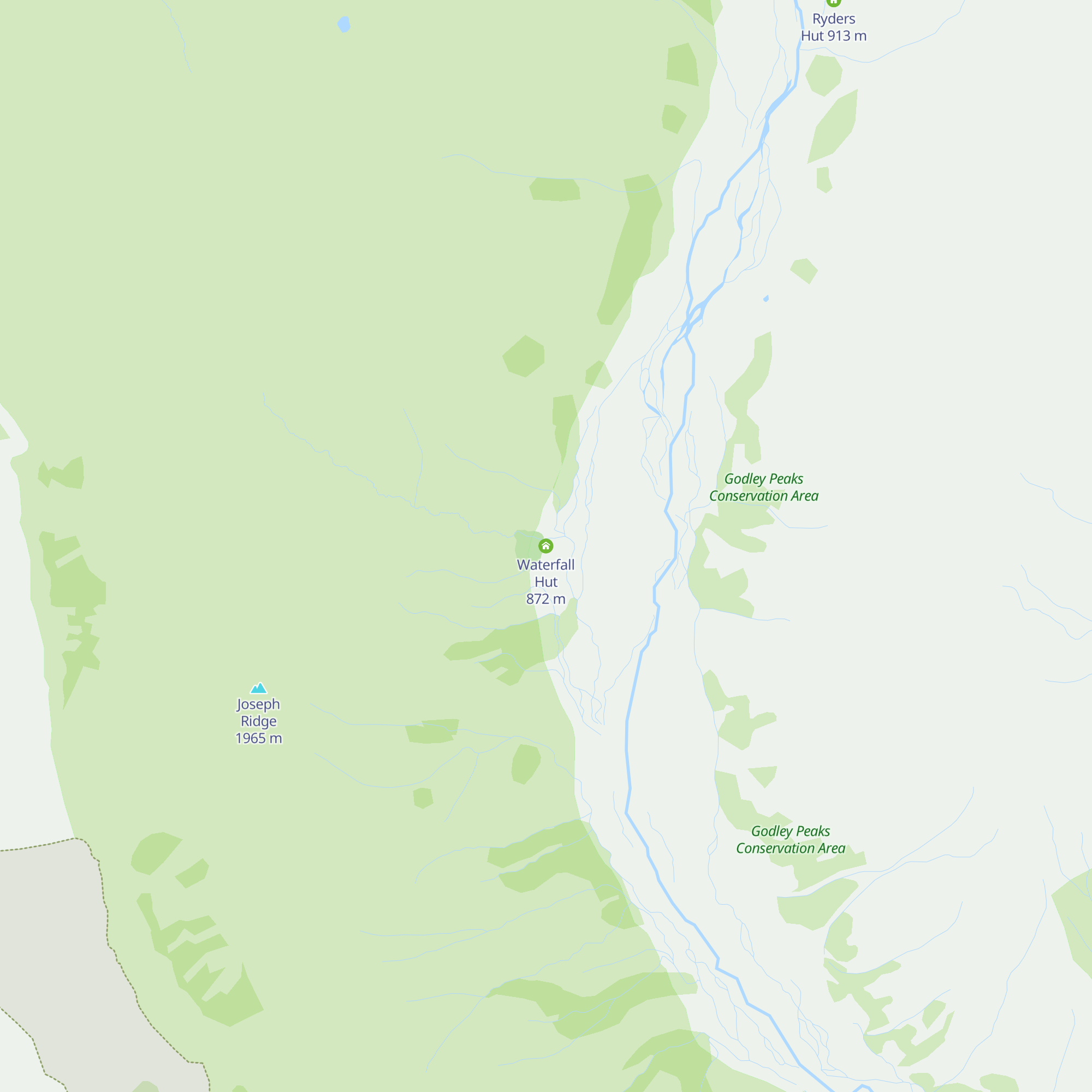 Waterfall Hut map