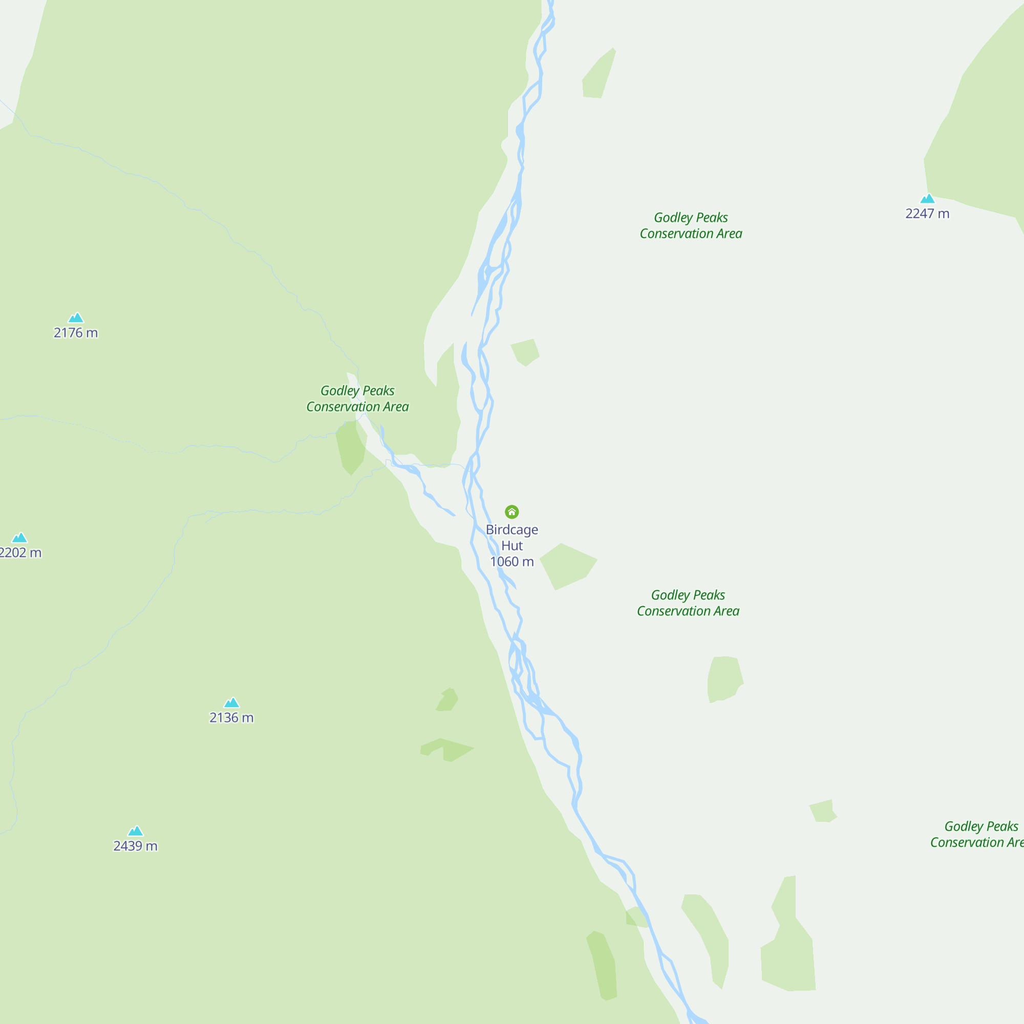 Birdcage Hut map