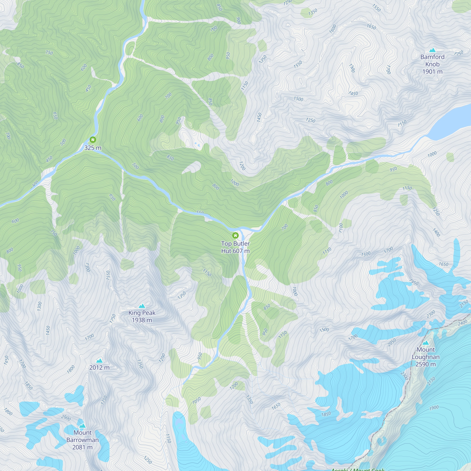 Top Butler Hut map