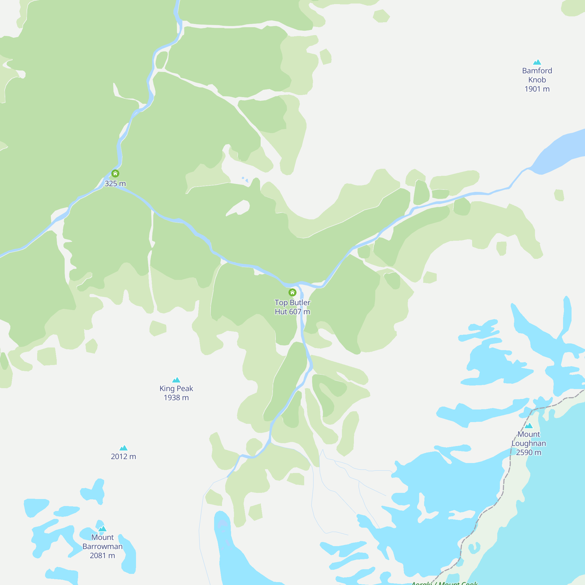Top Butler Hut map