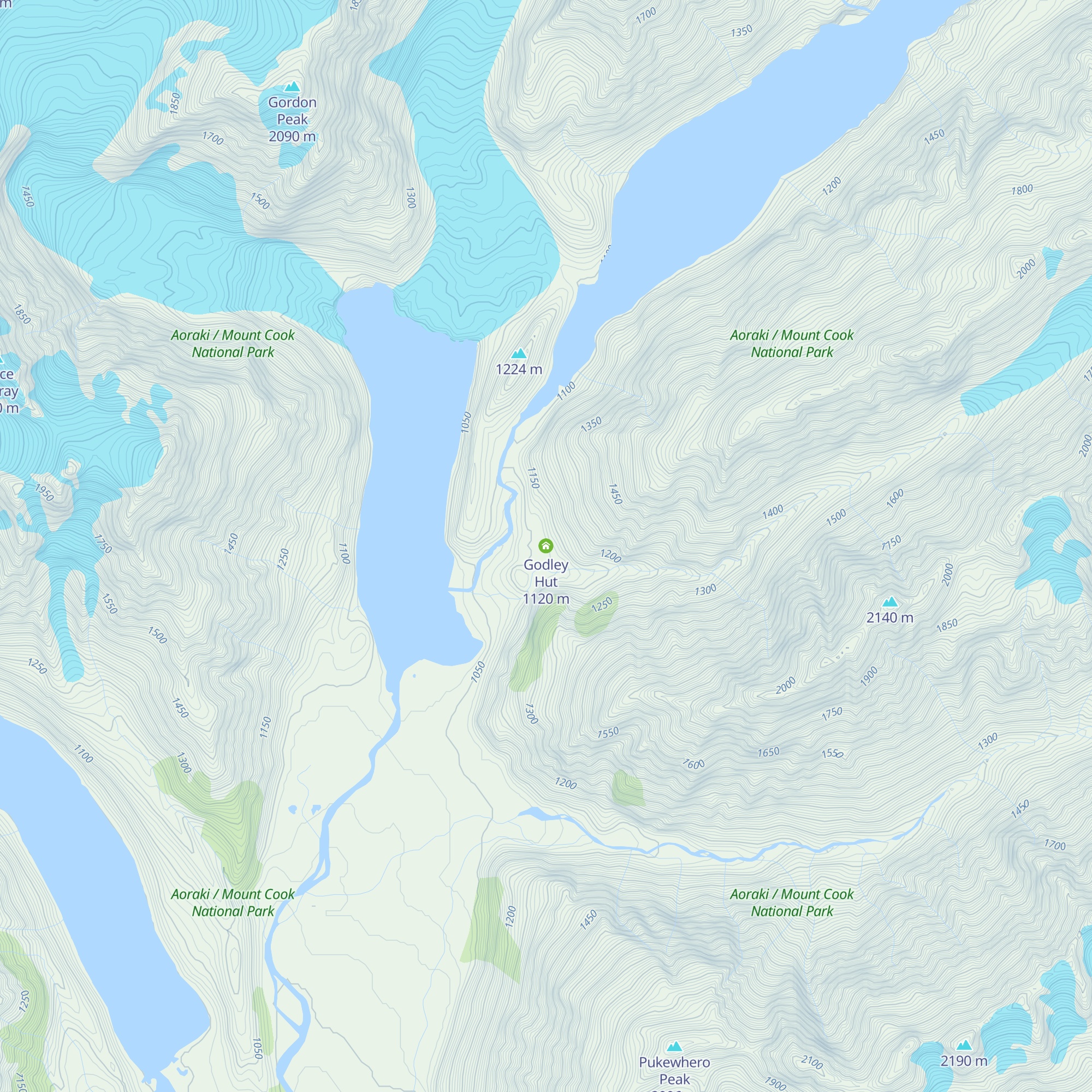 Godley Hut map