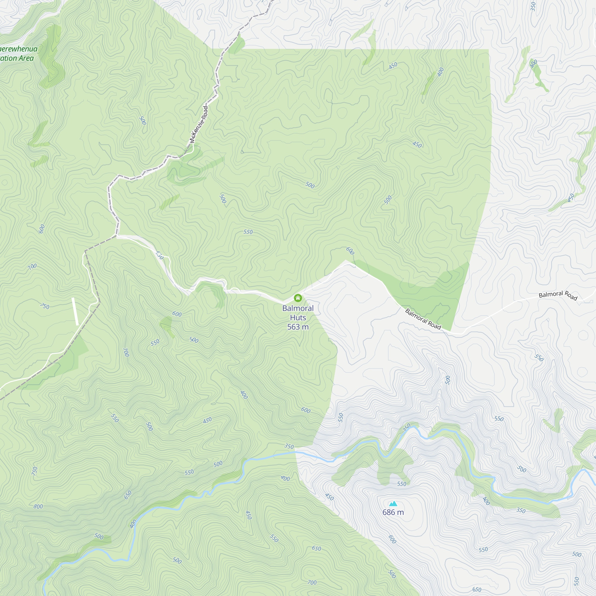 Balmoral Huts map