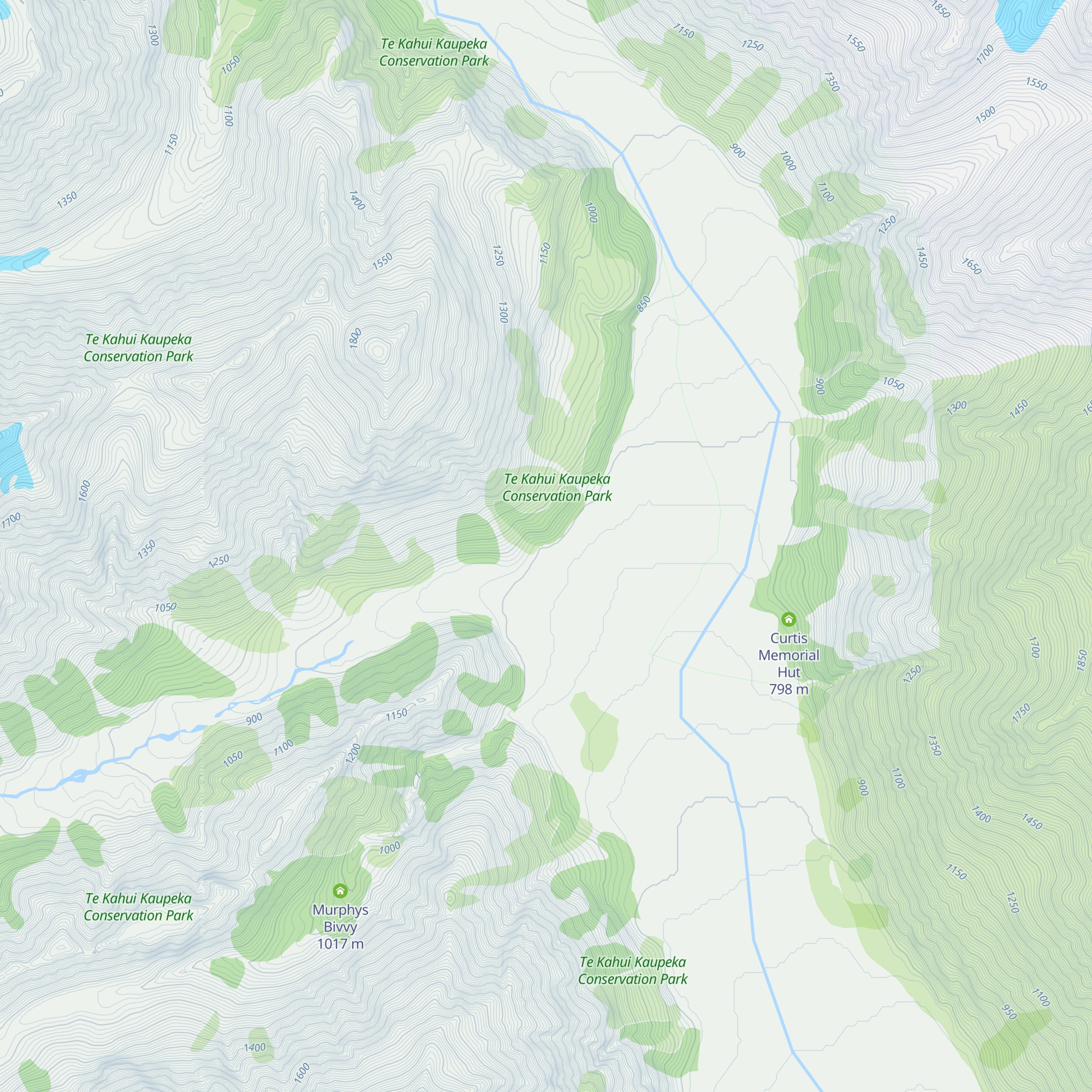 Mistake Flats Hut map