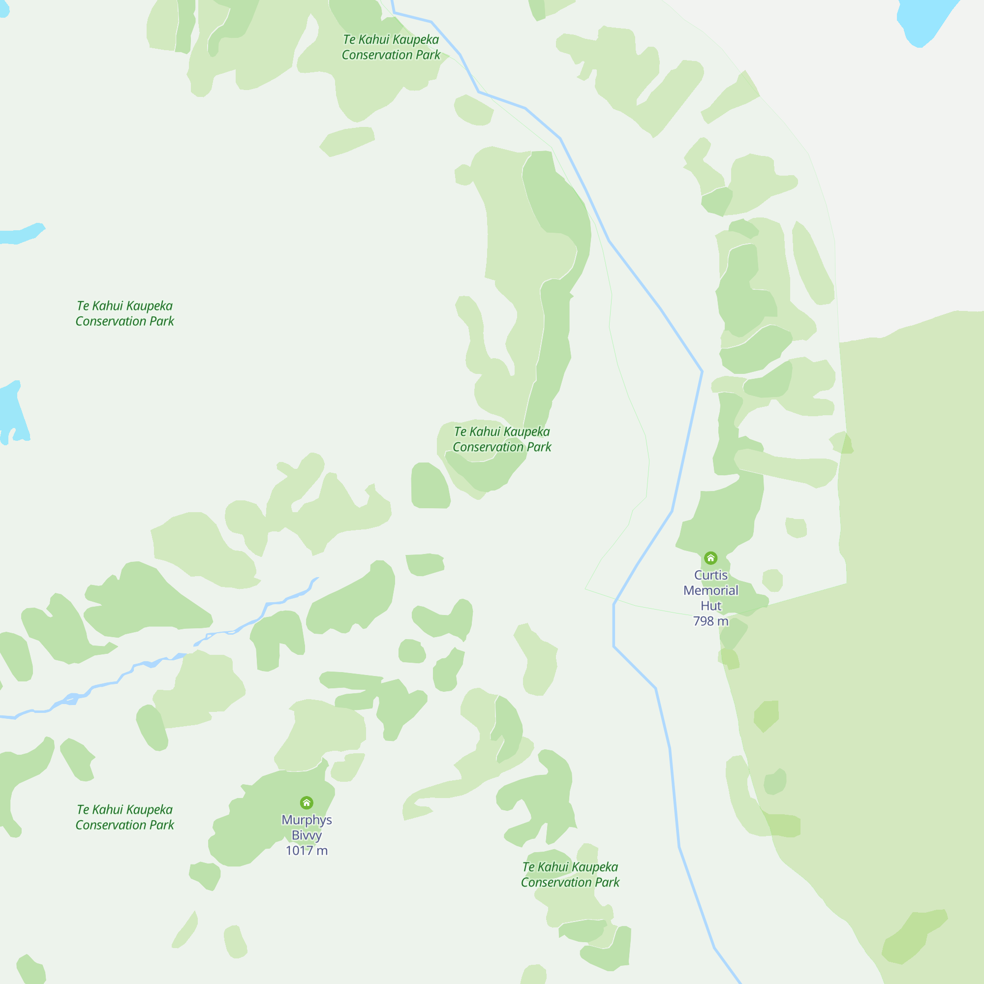Mistake Flats Hut map