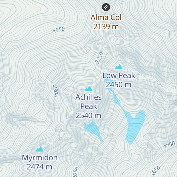 Map of Achilles Peak