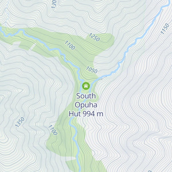 Map of South Opuha Hut