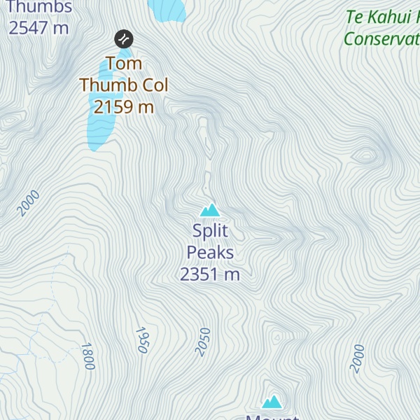 Map of Split Peaks