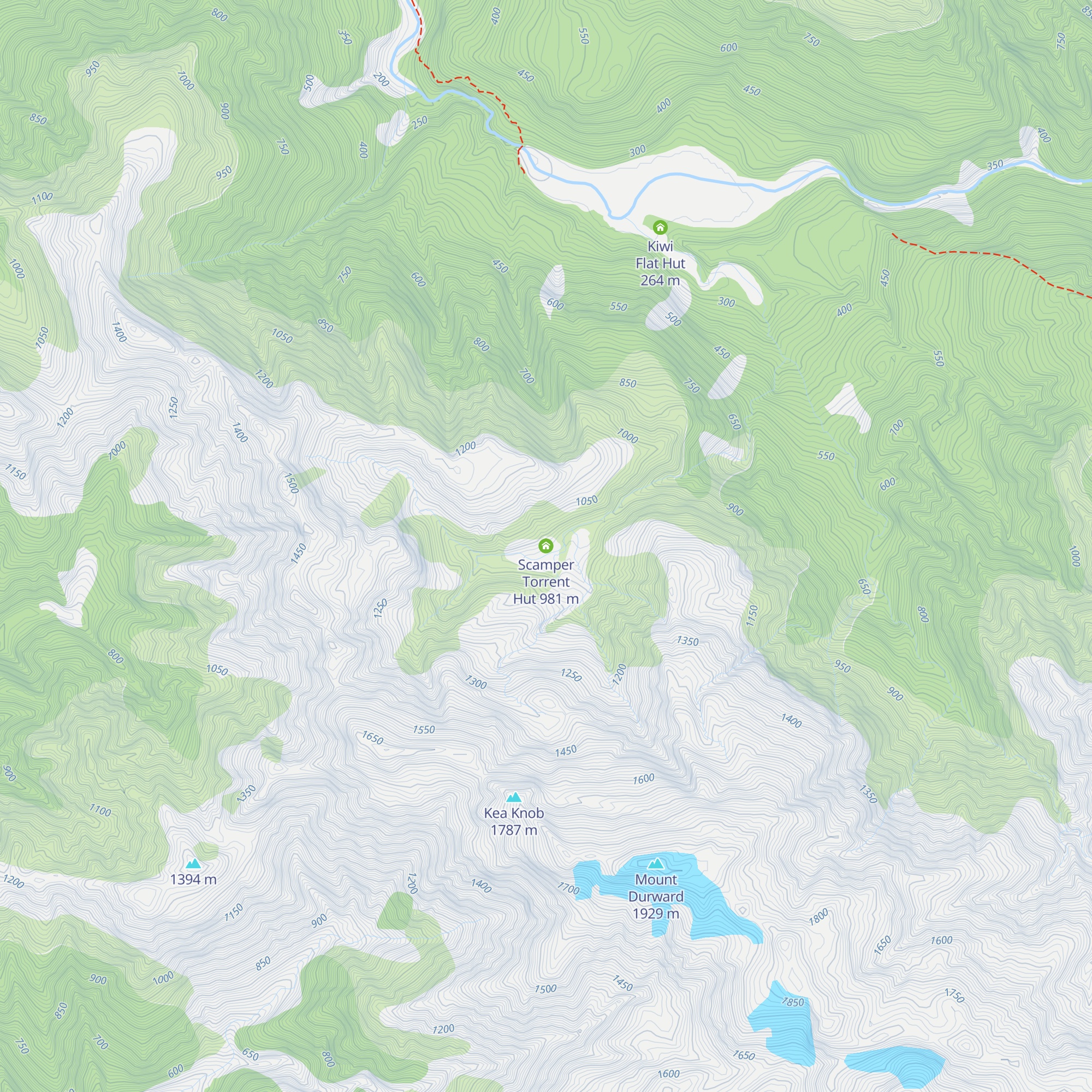 Scamper Torrent Hut map