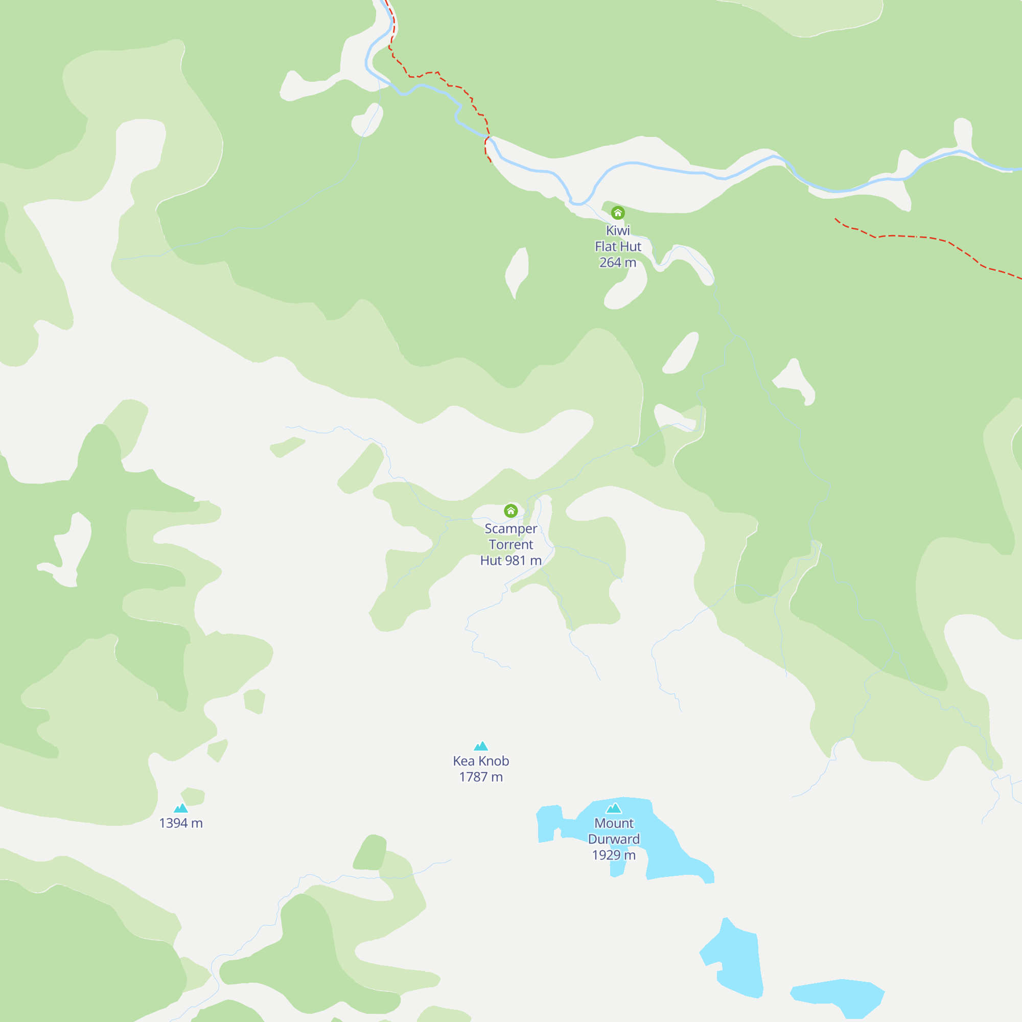 Scamper Torrent Hut map