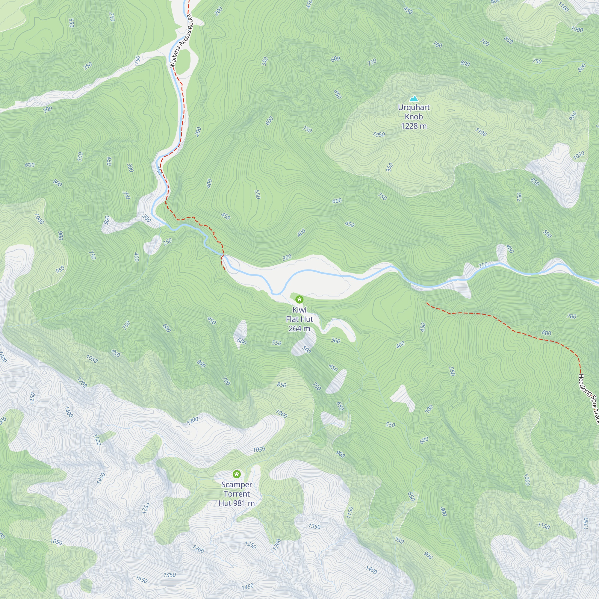 Kiwi Flat Hut map