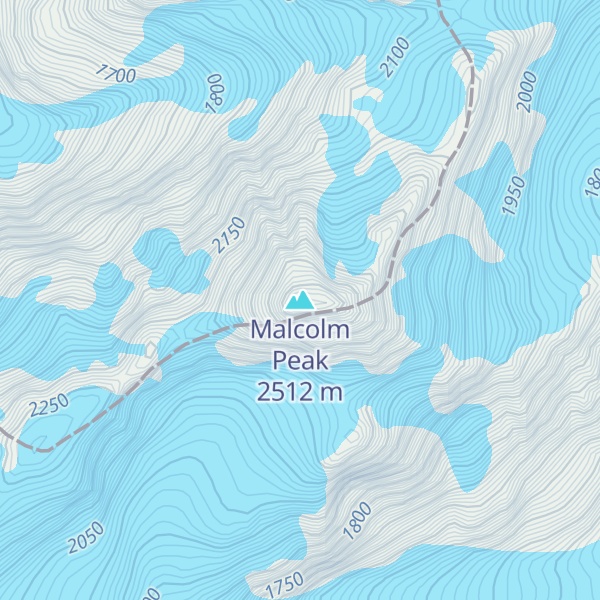 Map of Malcolm Peak
