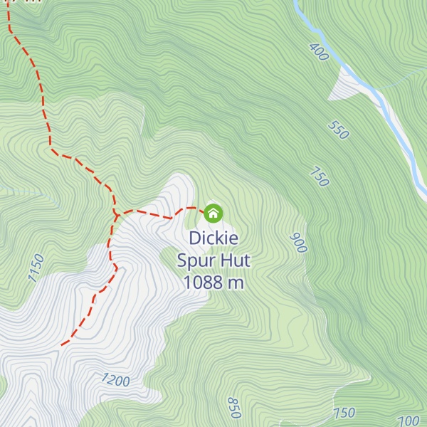 Map of Dickie Spur Hut