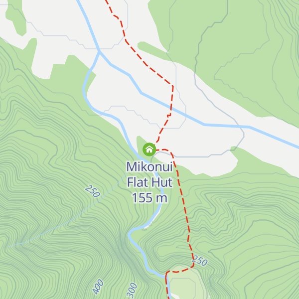 Map of Mikonui Flat Hut