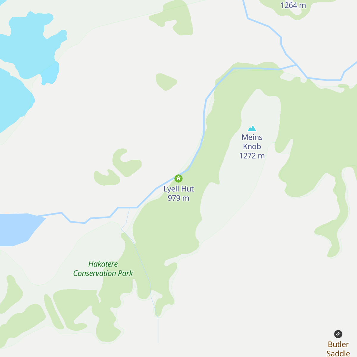 Lyell Hut map
