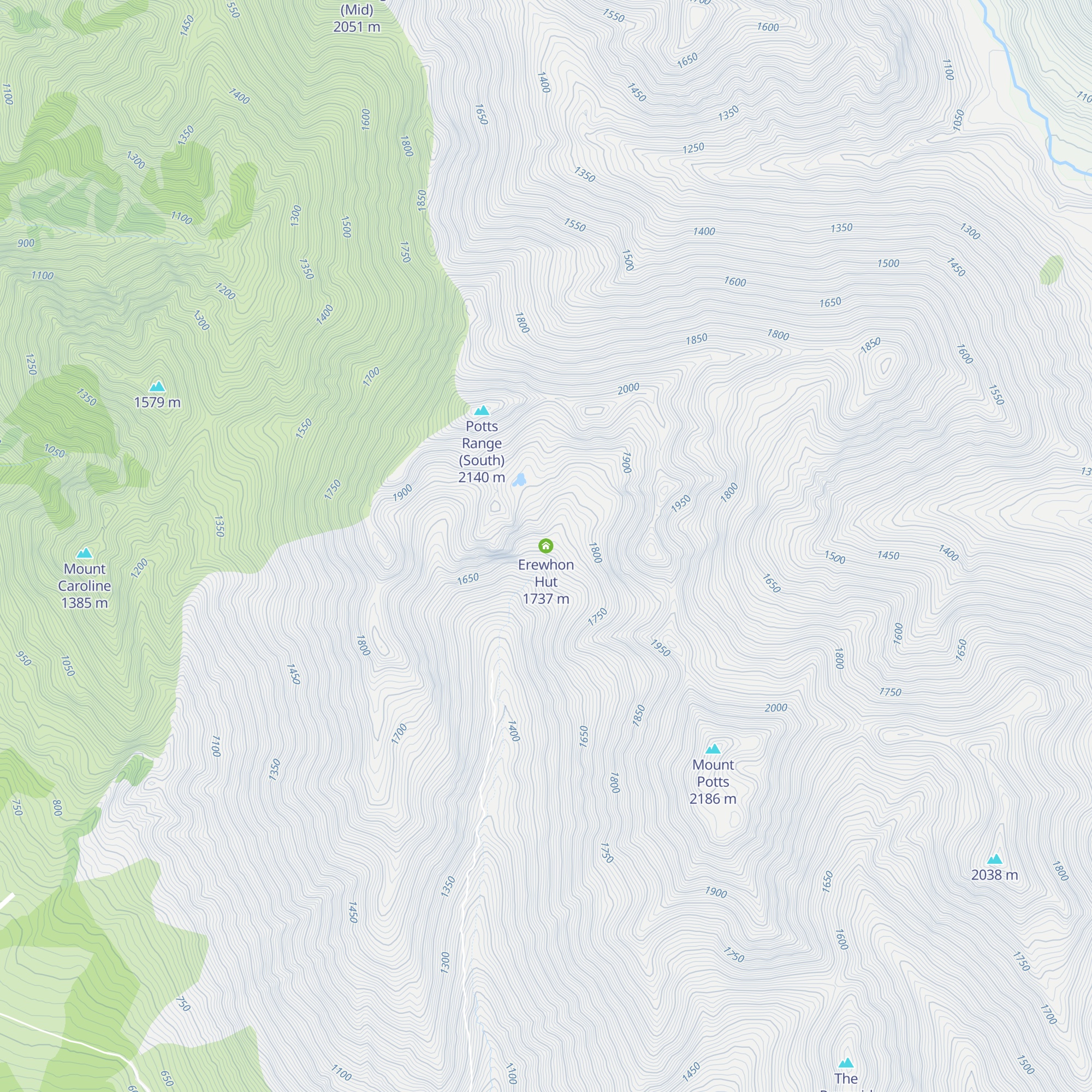 Erewhon Hut map