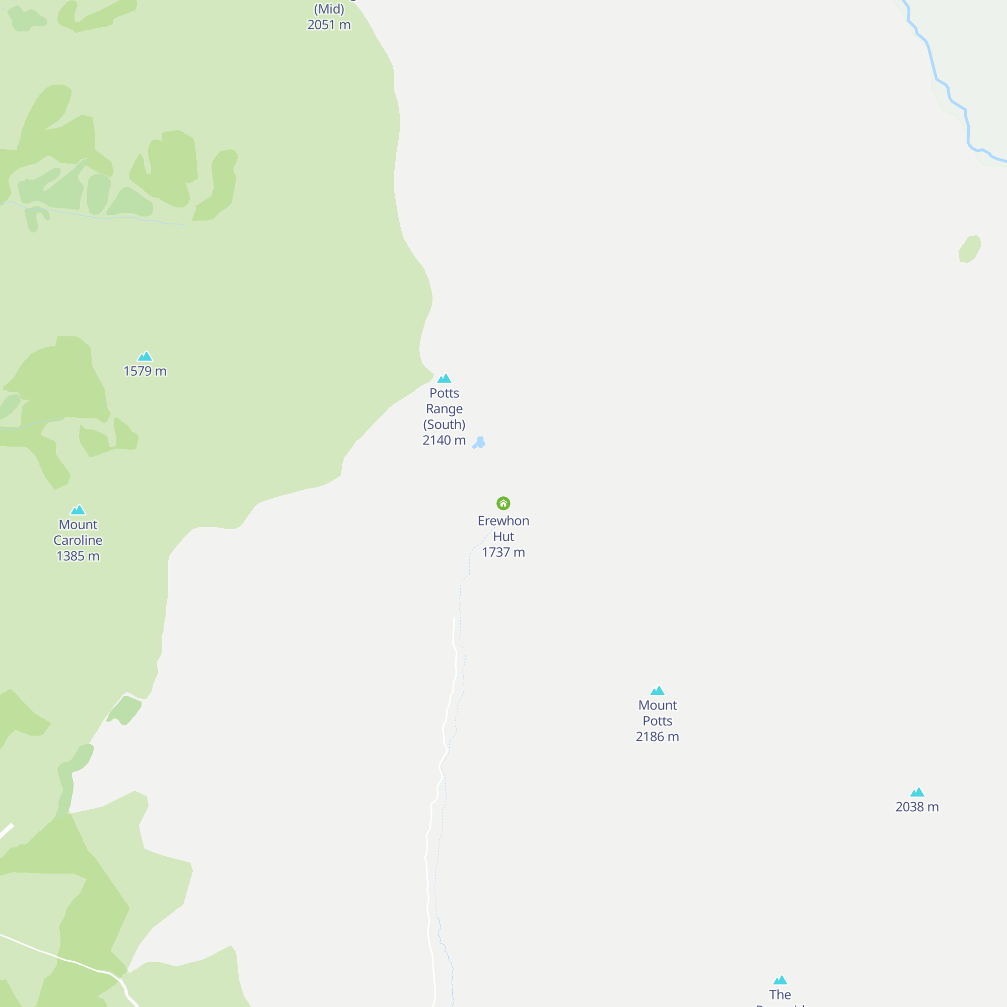 Erewhon Hut map