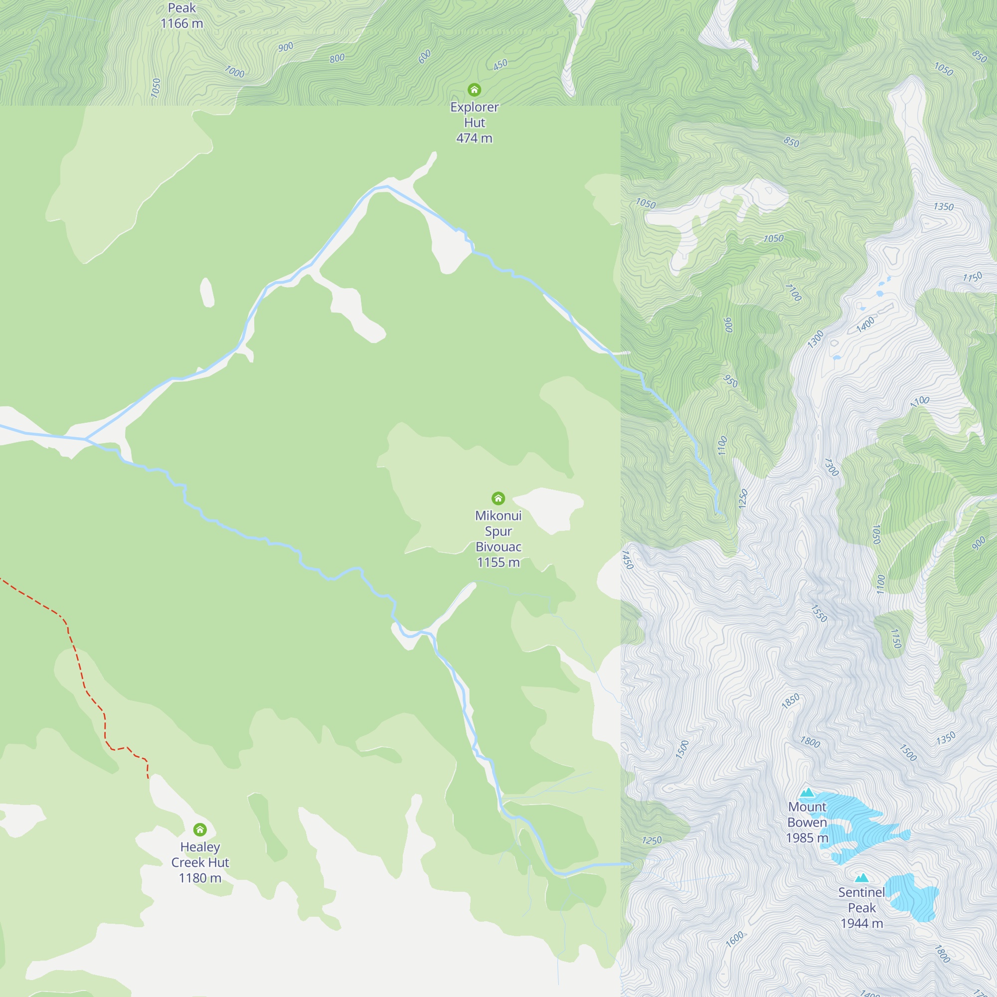 Mikonui Spur Bivouac map