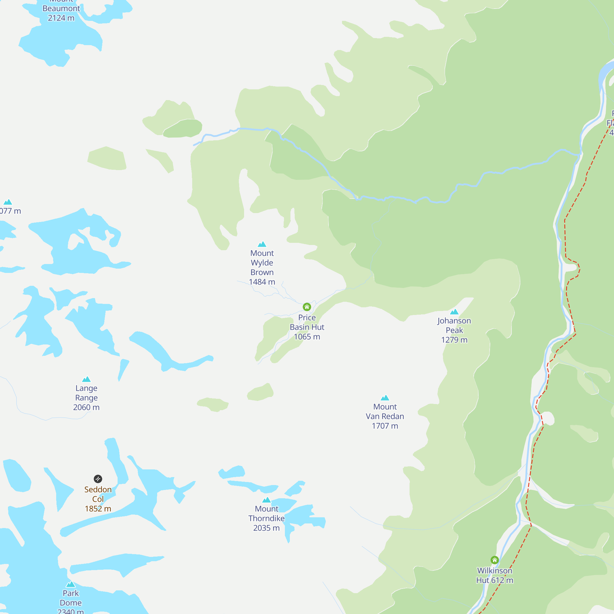Price Basin Hut map