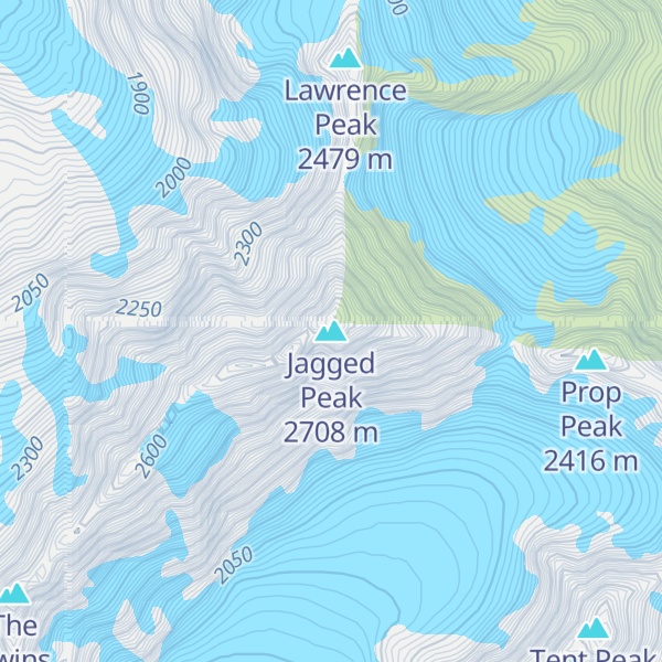Map of Jagged Peak