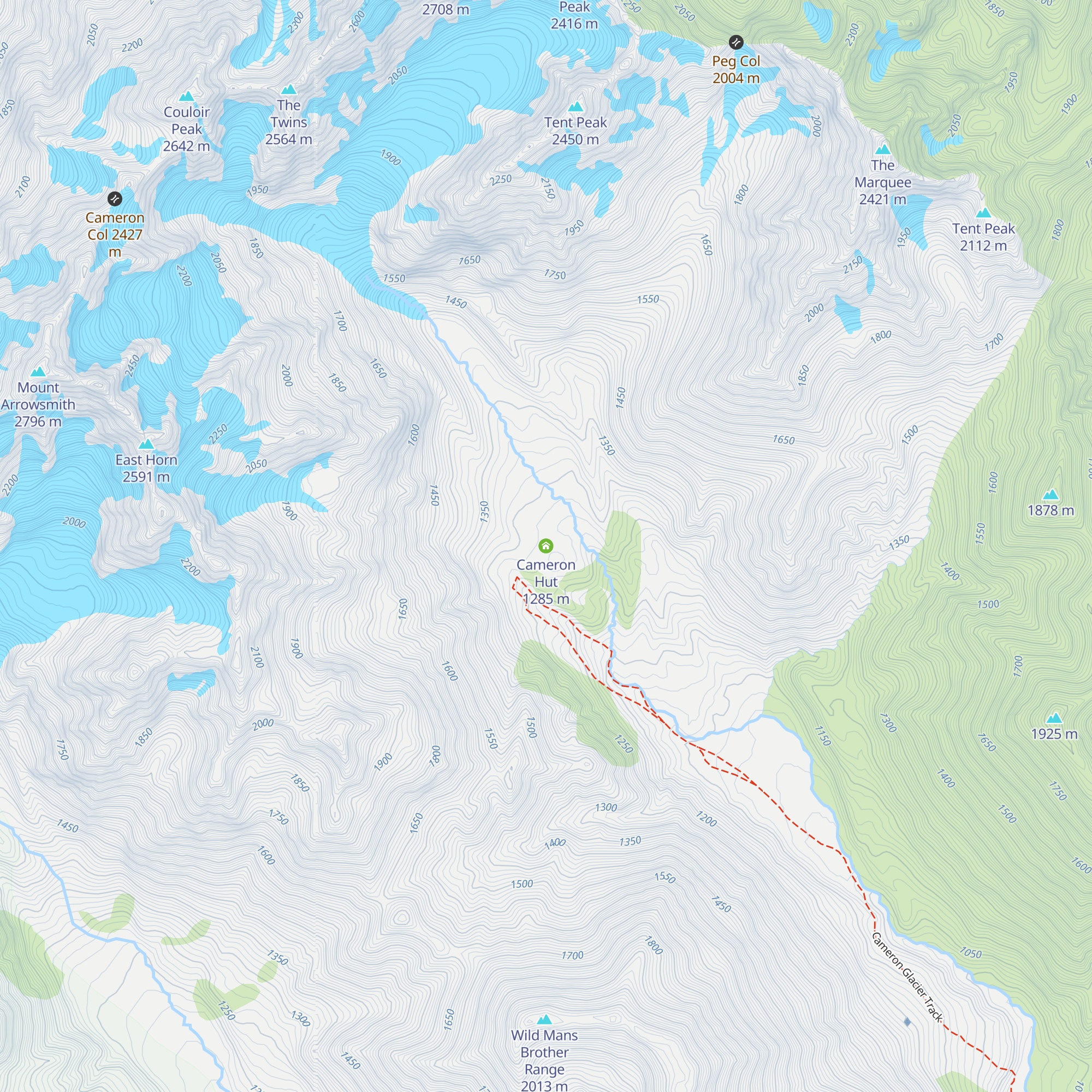 Cameron Hut map