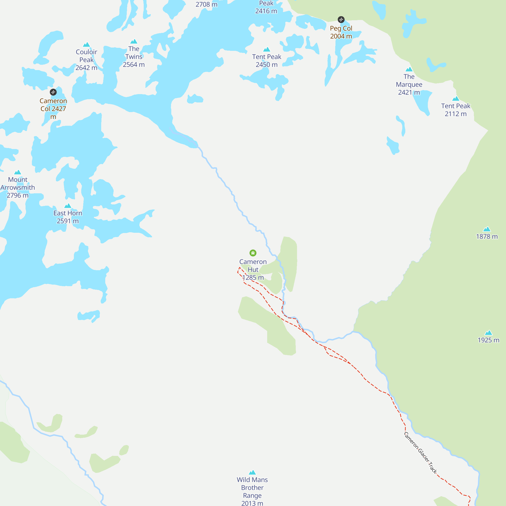 Cameron Hut map