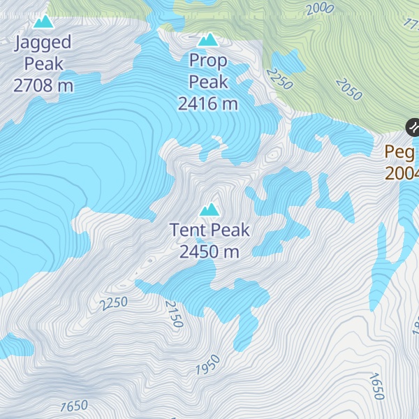Map of Tent Peak