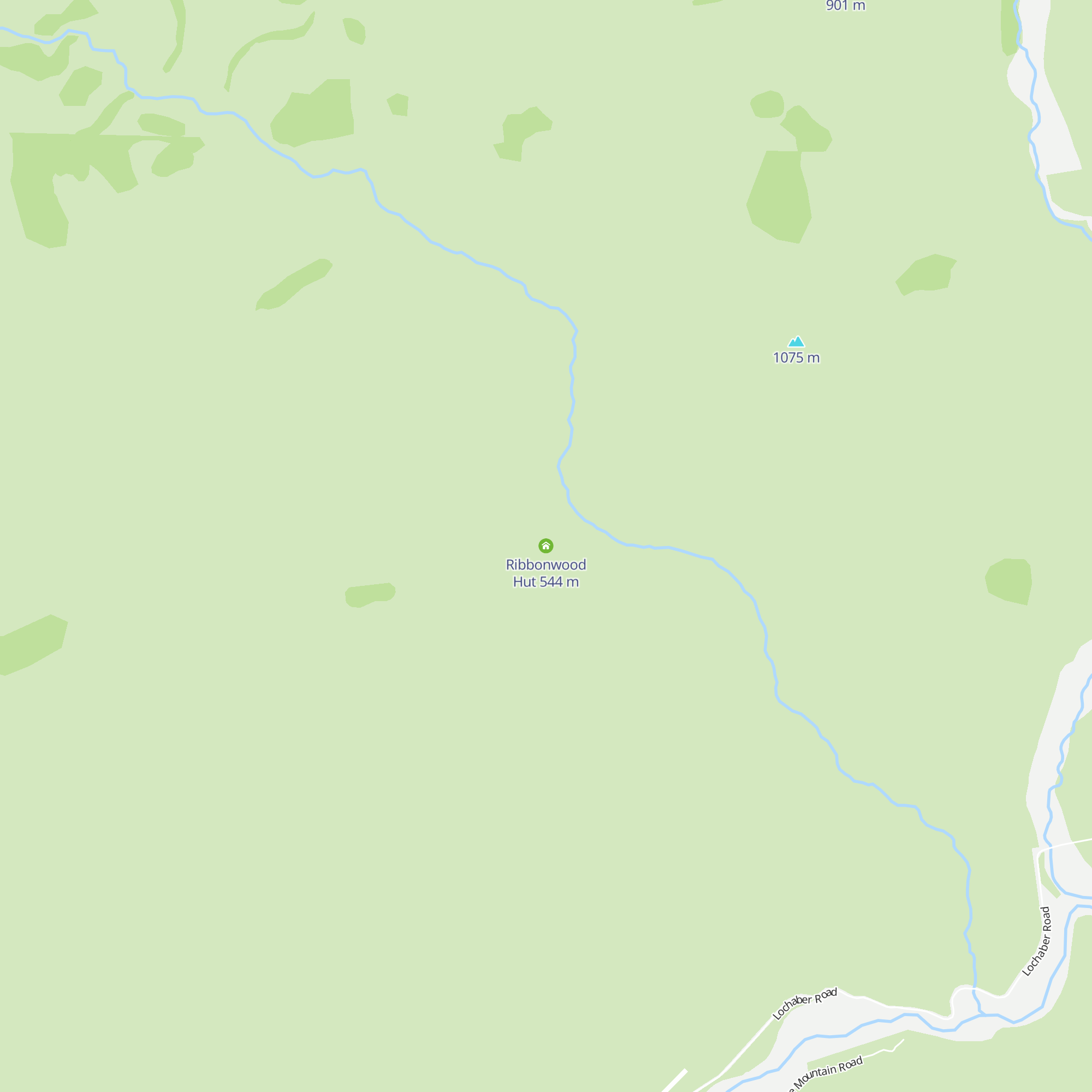 Ribbonwood Hut map