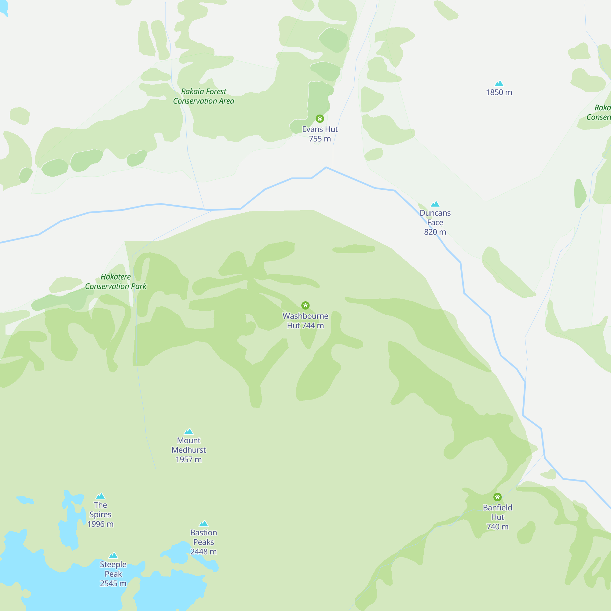Washbourne Hut map