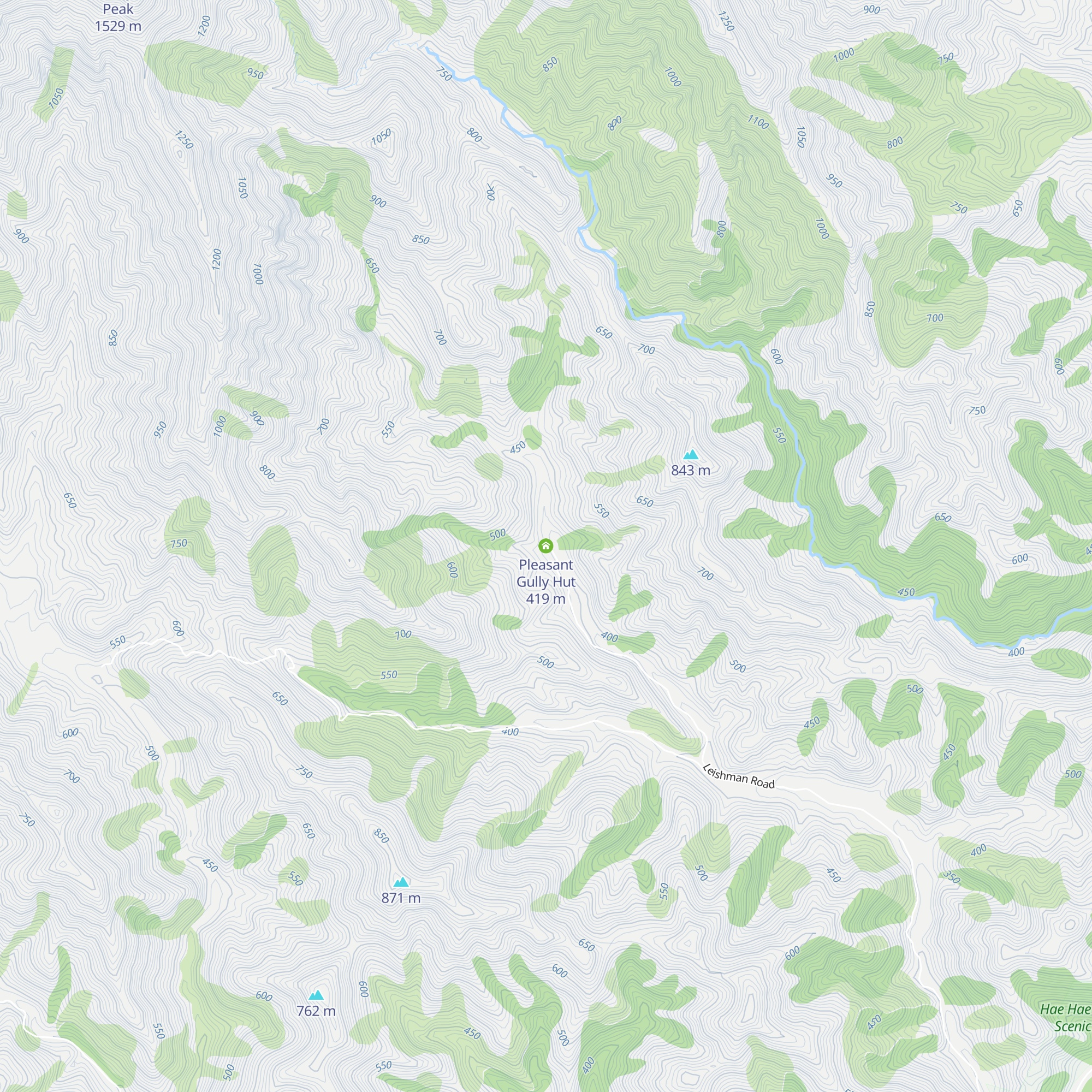 Pleasant Gully Hut map