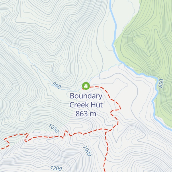 Map of Boundary Creek Hut