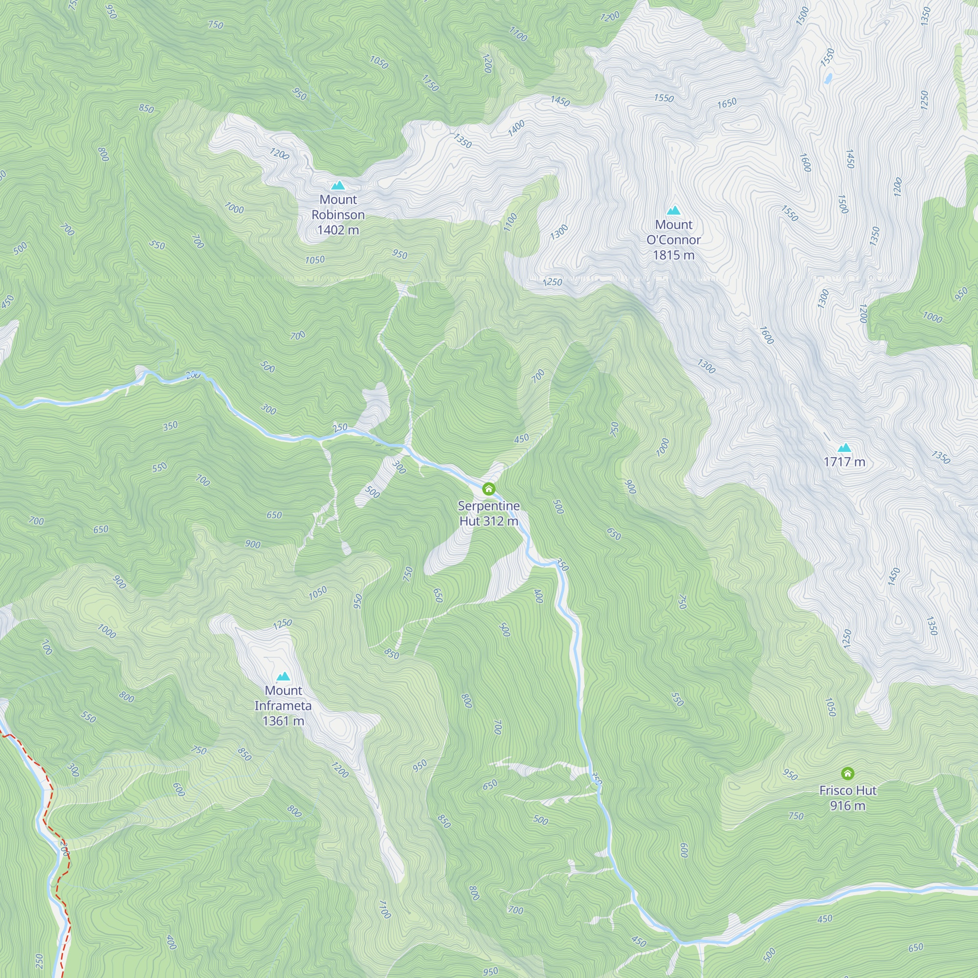 Serpentine Hut map