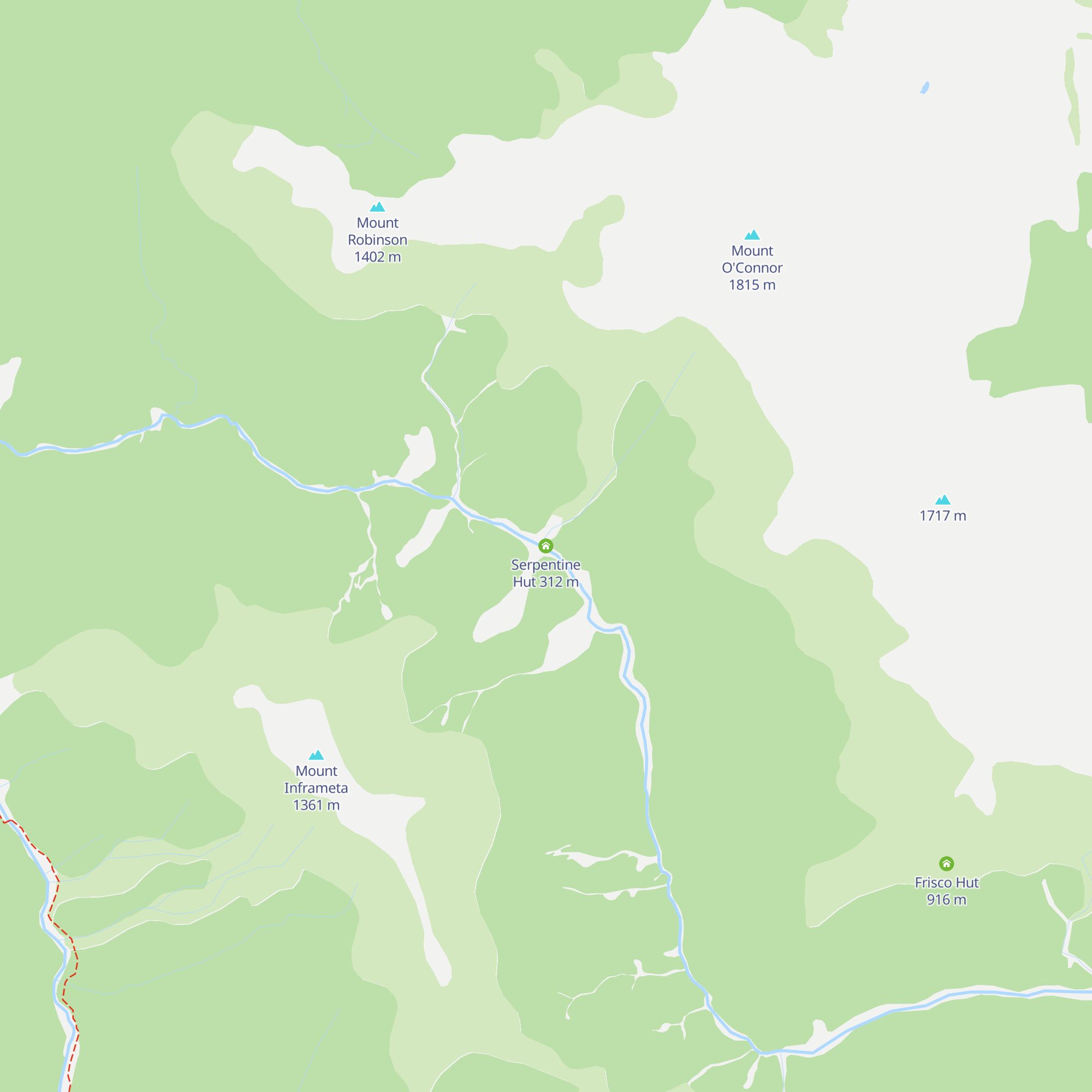 Serpentine Hut map