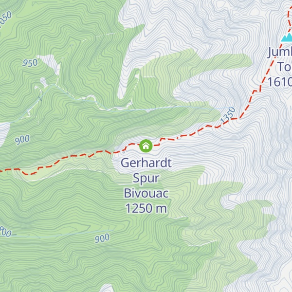 Map of Gerhardt Spur Bivouac