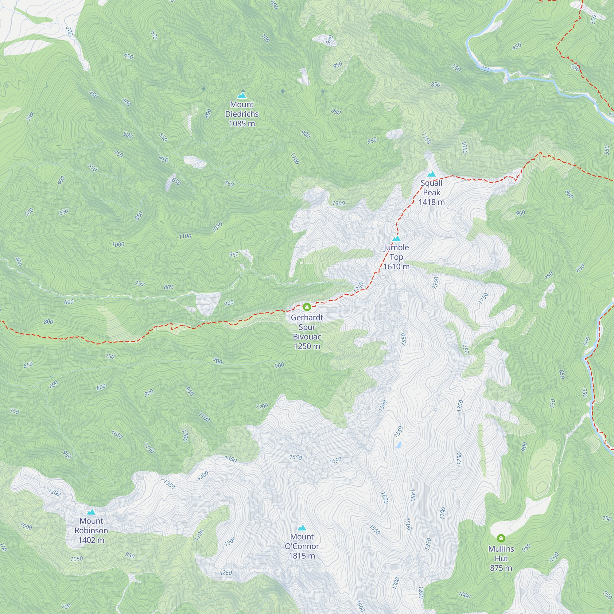 Gerhardt Spur Bivouac map