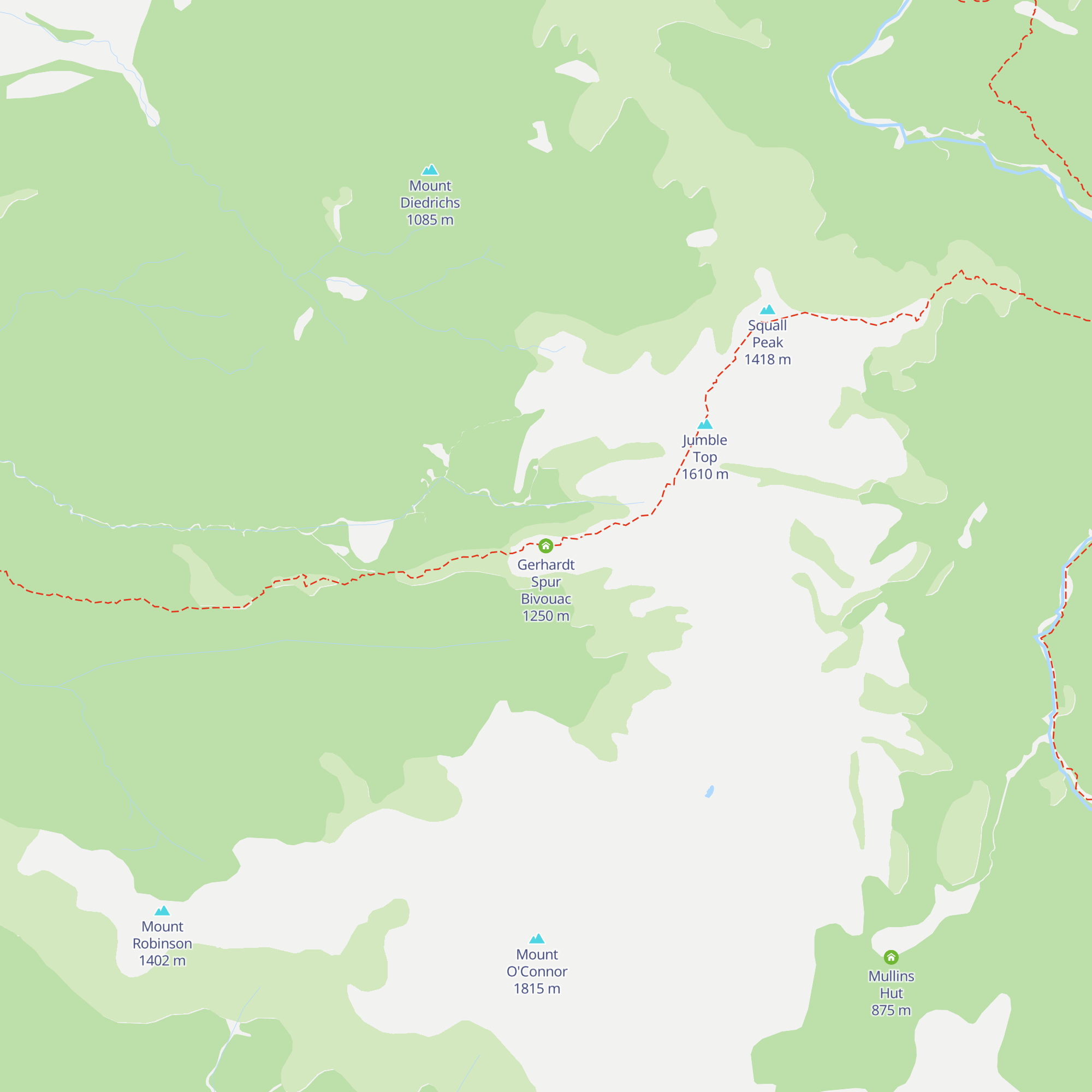 Gerhardt Spur Bivouac map