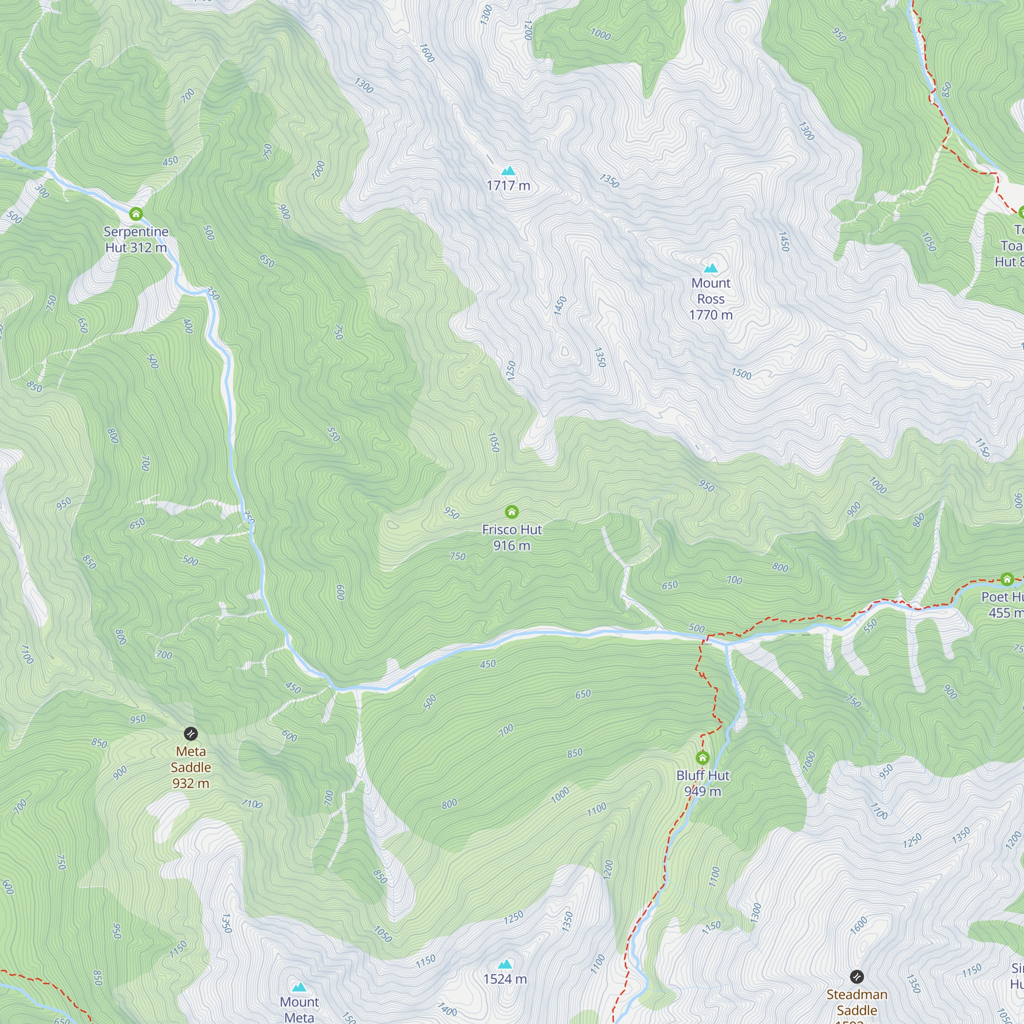 Frisco Hut map